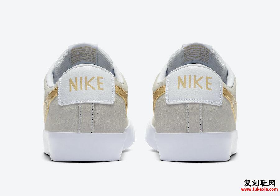 Nike SB Blazer Low浅灰色和黄色 货号：704939-104